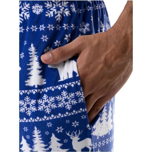 Mens Silky Fleece Winter Forest Soft Lightweight  Lounge Pajama Pants Size 3XL - Picture 6 of 8